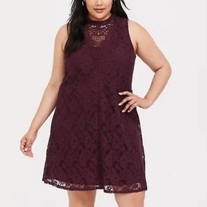 Torrid high neck lace trapeze dress